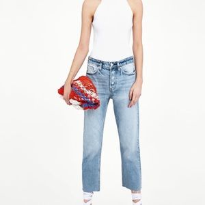 Zara High rise straight leg jeans 27
